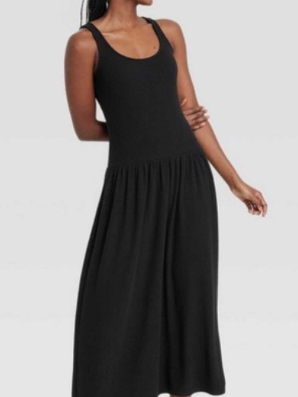 NWT Universal Thread Black Sleeveless Midi Dress